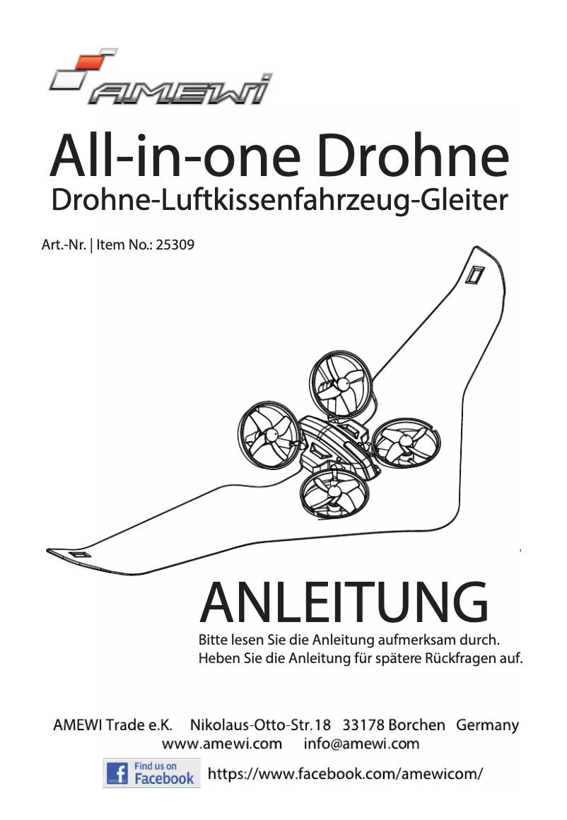 Page 1 de la notice Manuel utilisateur Amewi Air Genius 25309