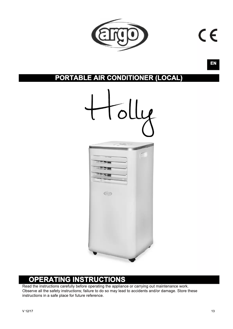 Image de la première page du manuel de l'appareil Holly