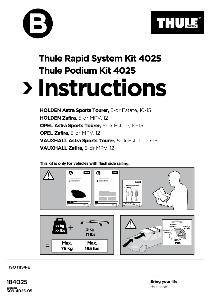 Page n°1 - Manuel utilisateur Thule Rapid System Kit 4025
