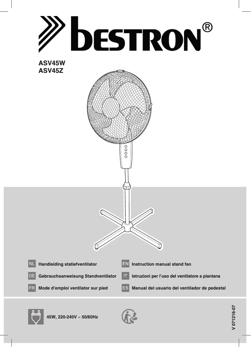Image de la première page du manuel de l'appareil ASV45W