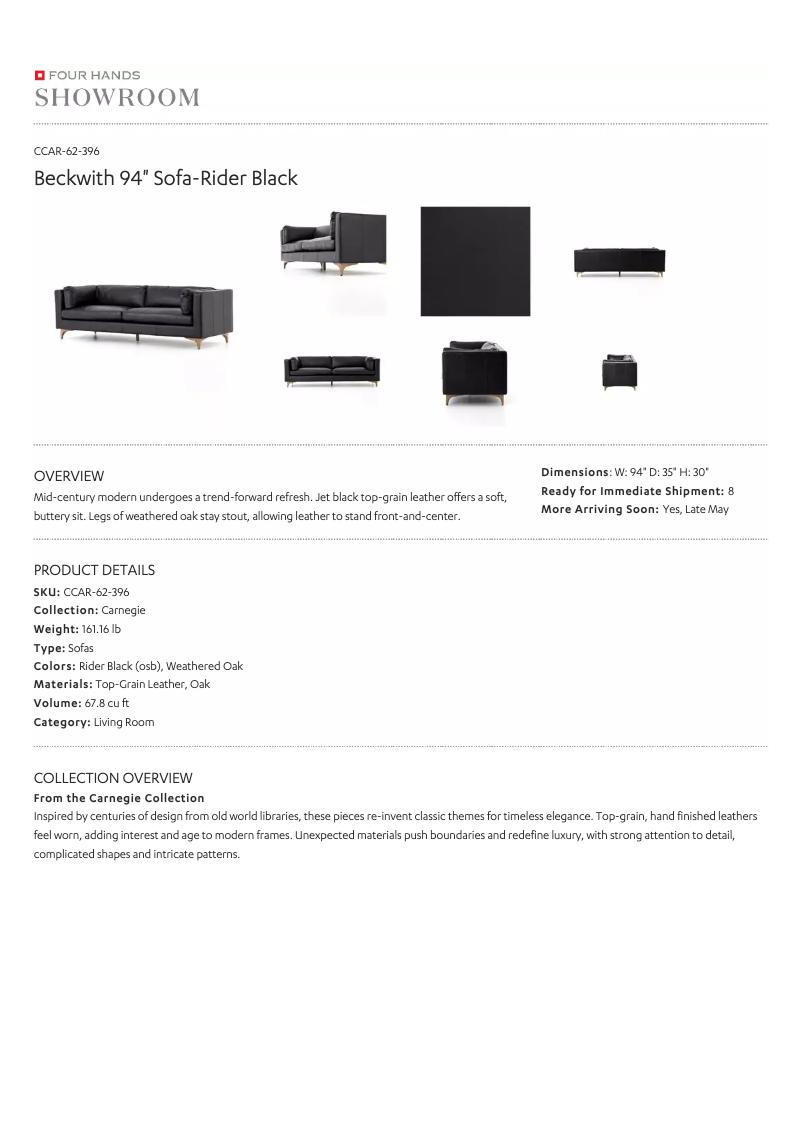 Page 1 de la notice Manuel utilisateur Four Hands CCAR-62-396