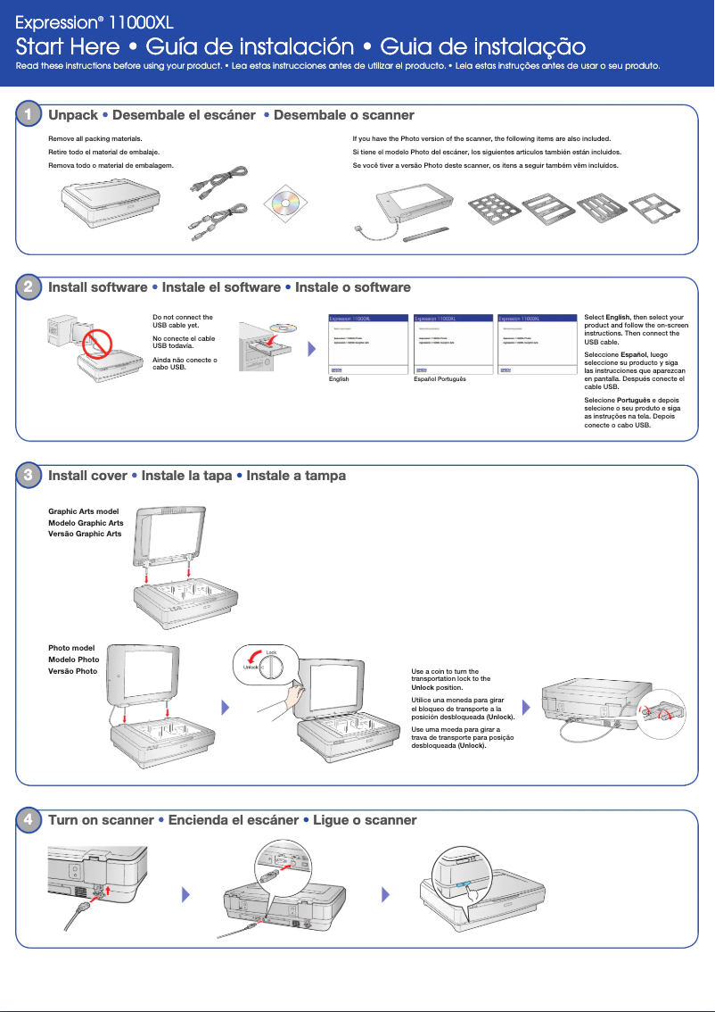 Página 1 del manual Manual de usuario Epson Expression E11000XL