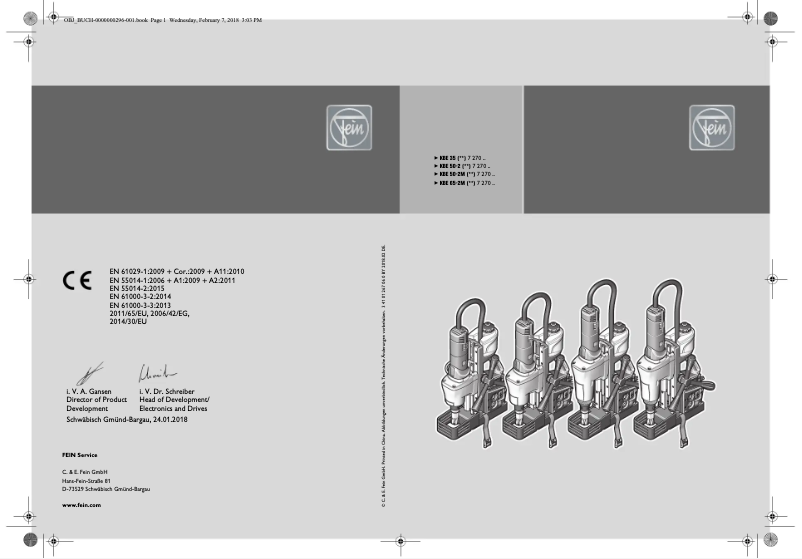 Page n°1 - Manuel utilisateur Fein KBE 50-2