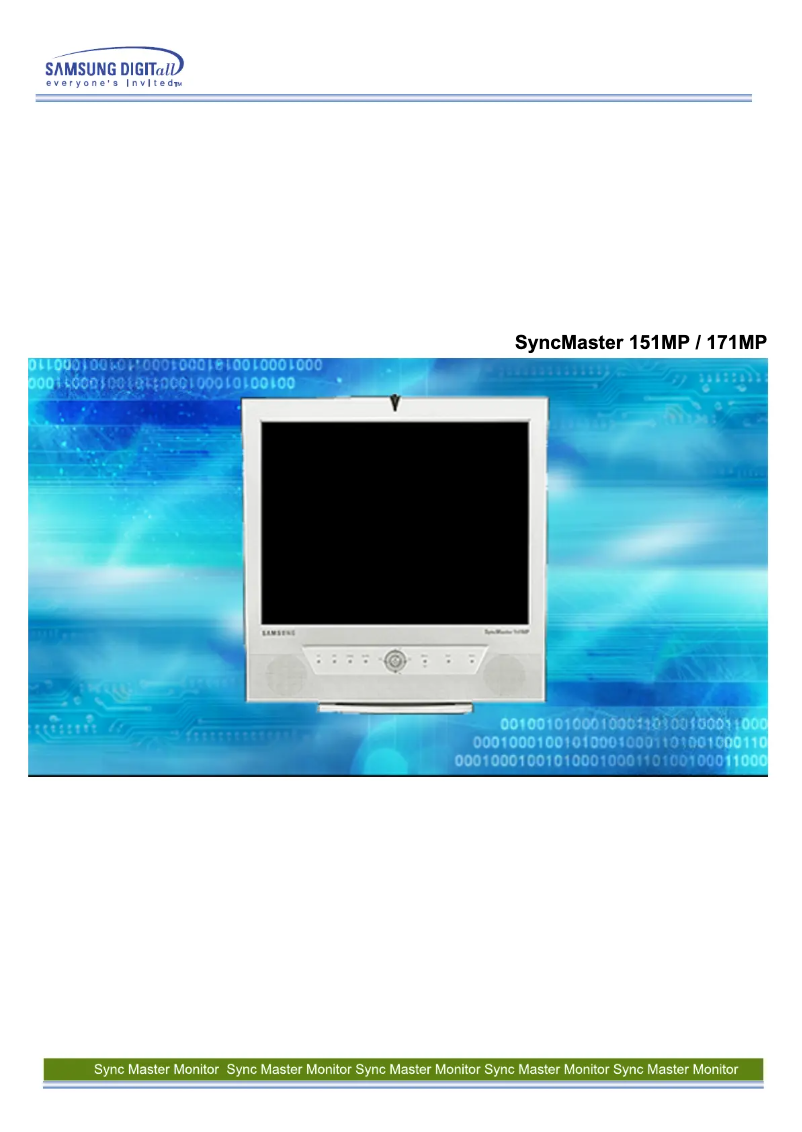 Page n°1 - Manuel utilisateur Samsung SyncMaster 151MP