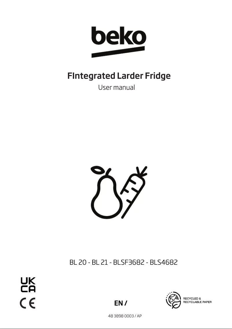 Page 1 de la notice Manuel utilisateur Beko BLS4682