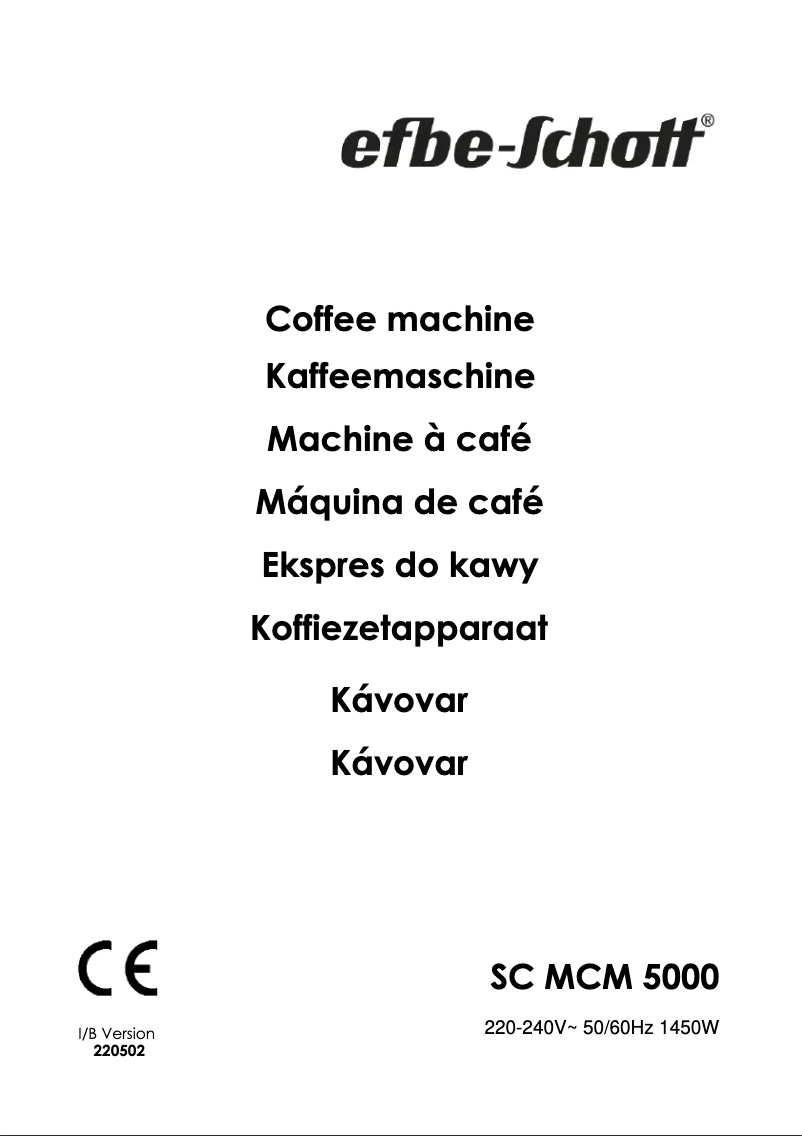 Page 1 of the manual User Manual Efbe-Schott SC MCM 5000