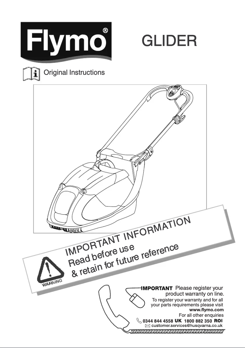 Página 1 del manual Manual de usuario Flymo Glider 350