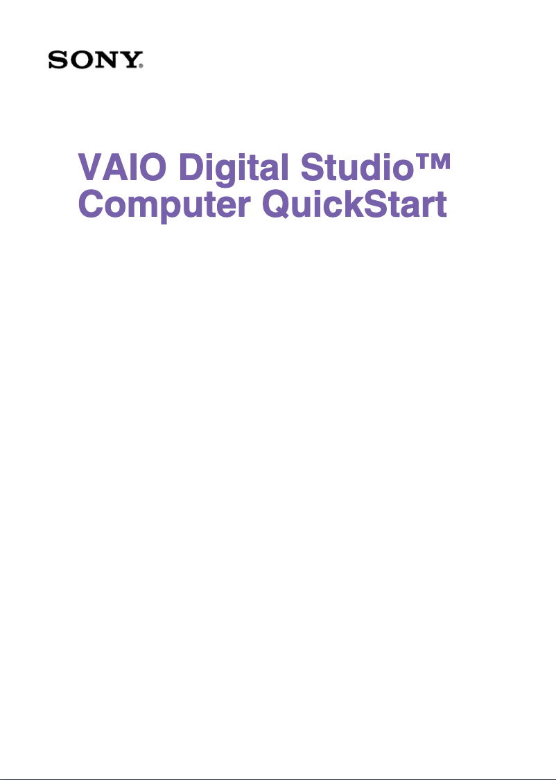 Image de la première page du manuel de l'appareil Vaio PCV-RX554