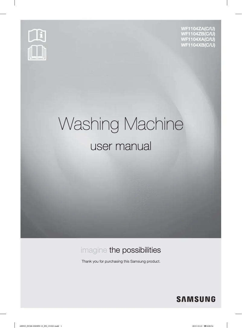 Page 1 de la notice Manuel utilisateur Samsung WF1104XBC