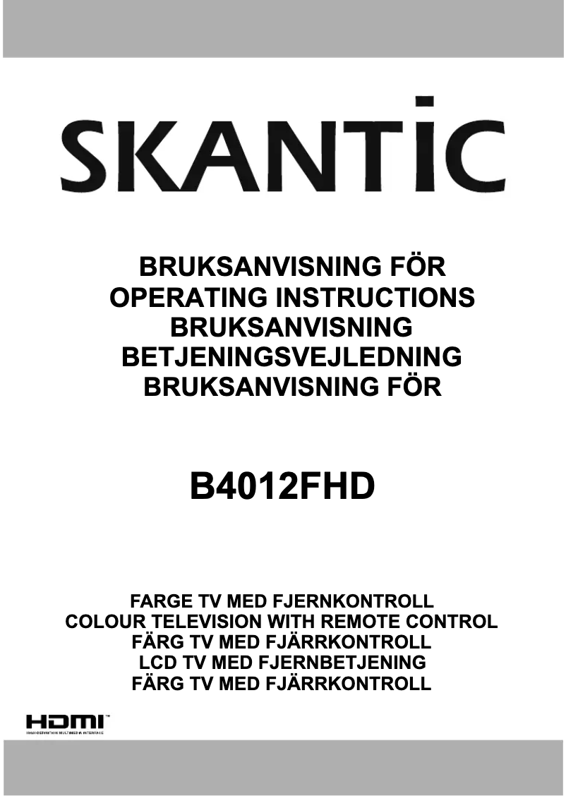 Página 1 del manual Manual de usuario Skantic B4012FHD