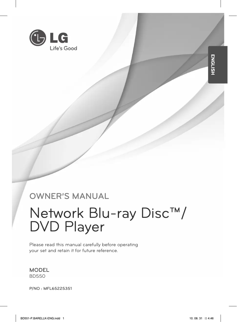 Página 1 del manual Manual de usuario LG BD551