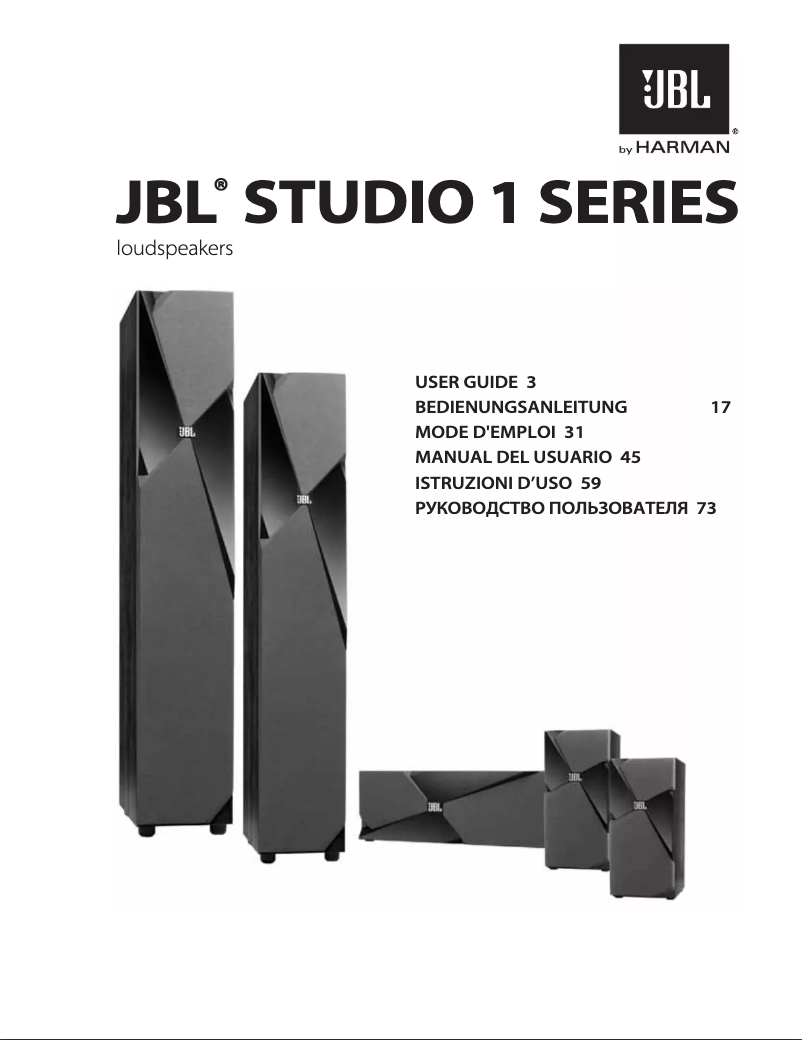 Page 1 de la notice Manuel utilisateur JBL Studio 180