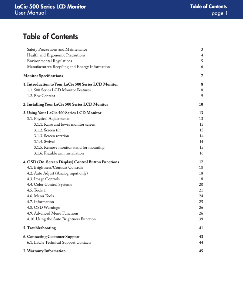 Page 1 de la notice Manuel utilisateur LaCie 526