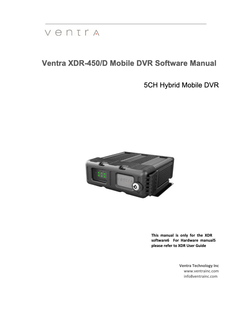 Image de la première page du manuel de l'appareil XDR-450/D