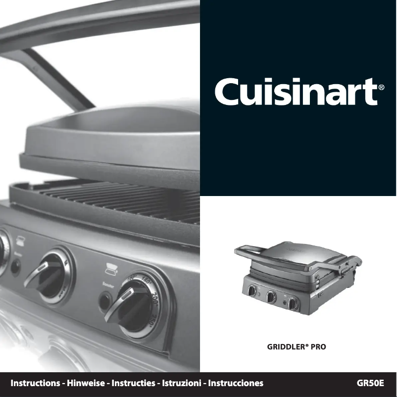 Page n°1 - Manuel utilisateur Cuisinart GR50E