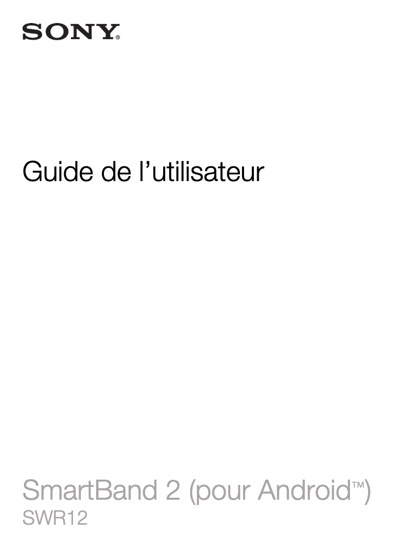 Image de la première page du manuel de l'appareil SmartBand 2 SWR12
