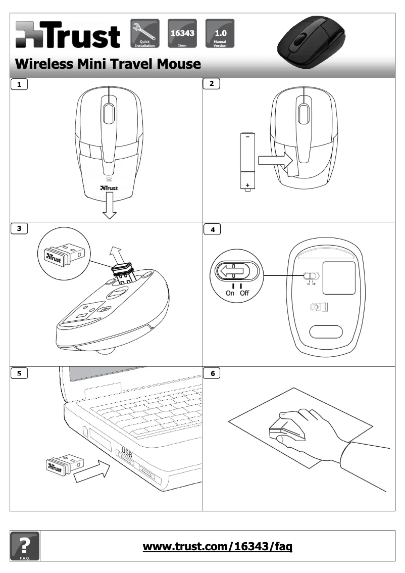Page 1 de la notice Manuel utilisateur Trust Wireless Mini Travel