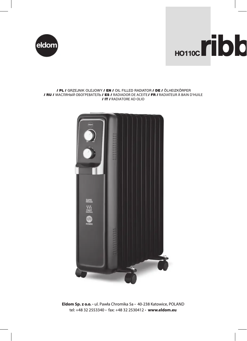 Page 1 de la notice Manuel utilisateur Eldom Ribby HO110C