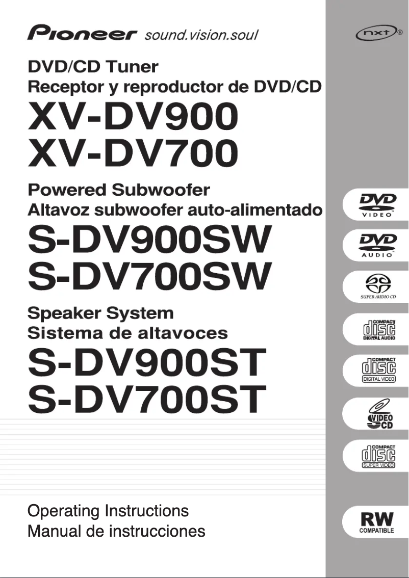 Image de la première page du manuel de l'appareil XV-DV700