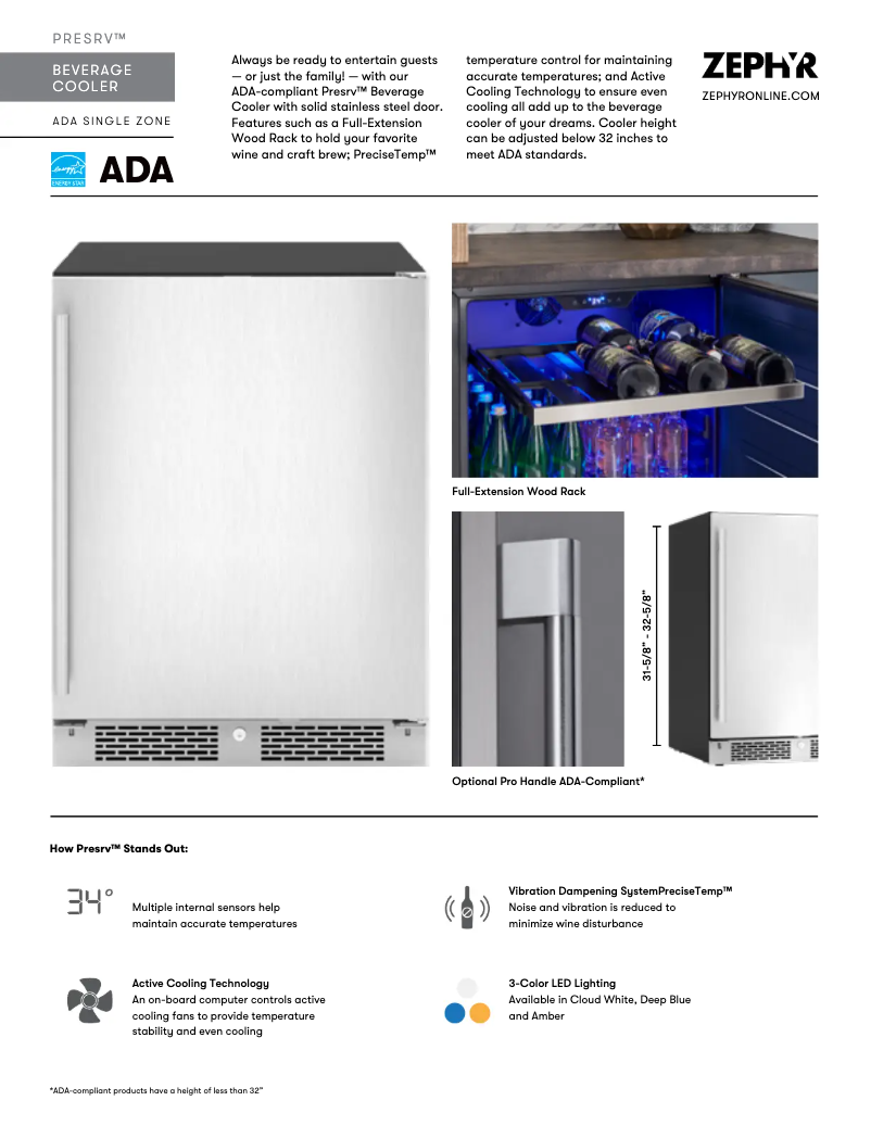 Page 1 de la notice Fiche technique Zephyr Presrv PRB24C01AS-ADA