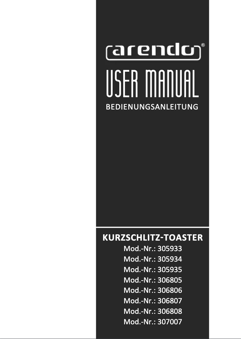 Page 1 de la notice Manuel utilisateur Arendo Touch Compact 306808