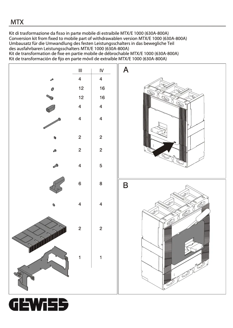 Page 1 de la notice Manuel utilisateur Gewiss GWD8073