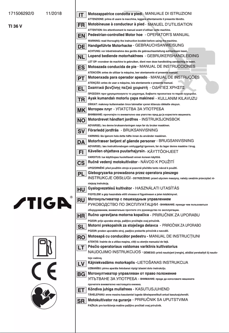 Page 1 de la notice Manuel utilisateur Stiga SRC 36 V