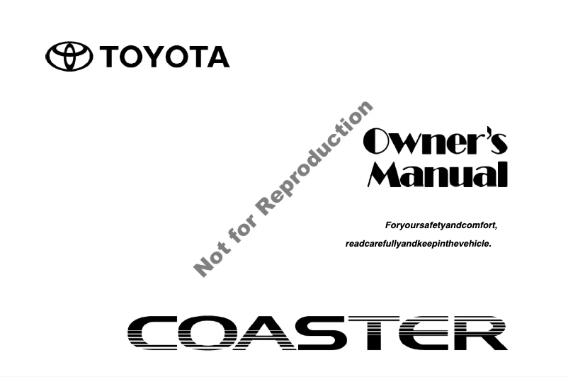 Page 1 de la notice Manuel utilisateur Toyota Coaster (2012)