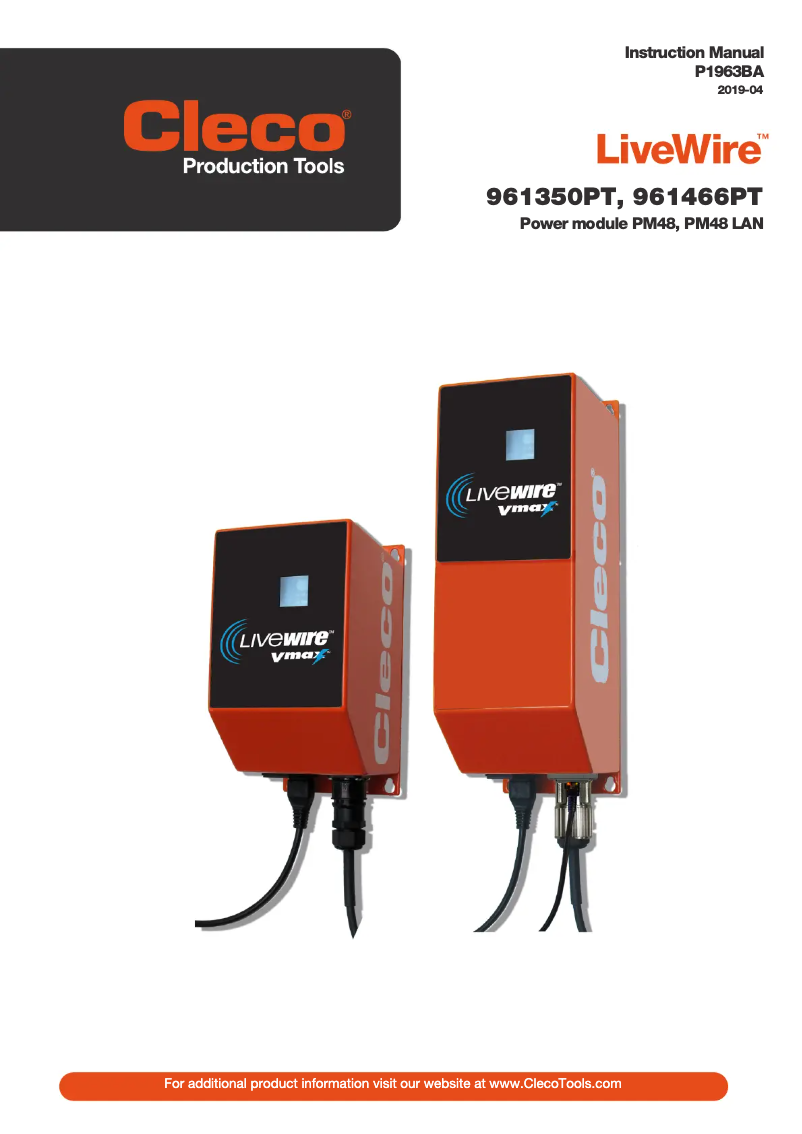 Page n°1 - Manuel utilisateur Cleco LiveWire 961350PT