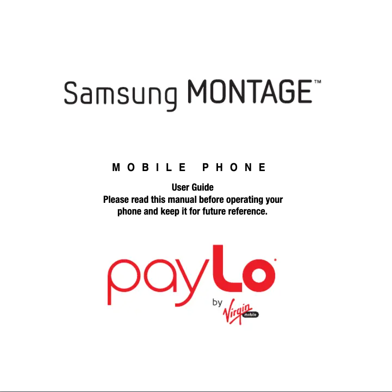 Page 1 de la notice Manuel utilisateur Samsung Montage