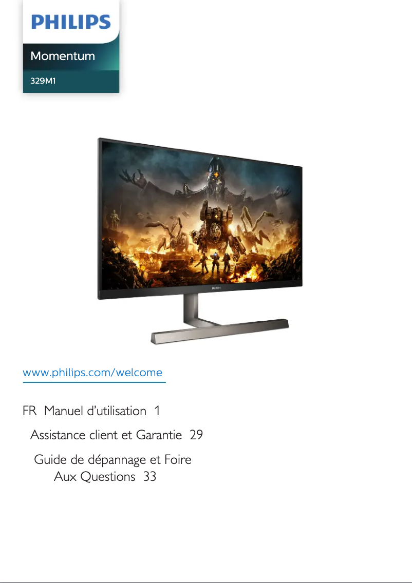 Page 1 de la notice Manuel utilisateur Philips Momentum 329M1