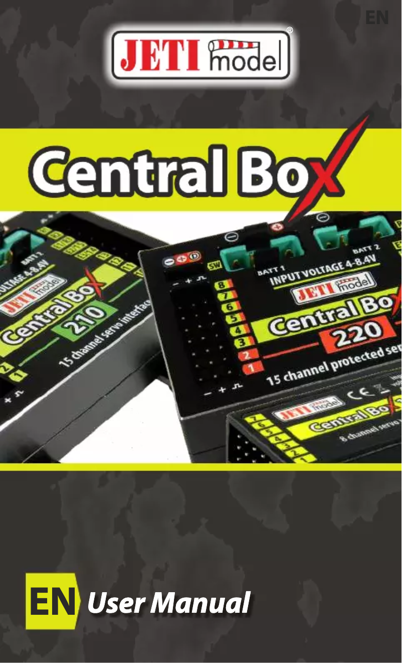 Page 1 de la notice Manuel utilisateur JETI Central Box 210