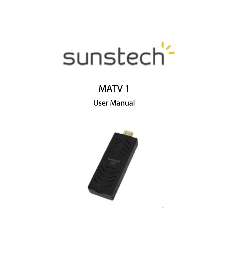 Page n°1 - Manuel utilisateur Sunstech MATV1RC