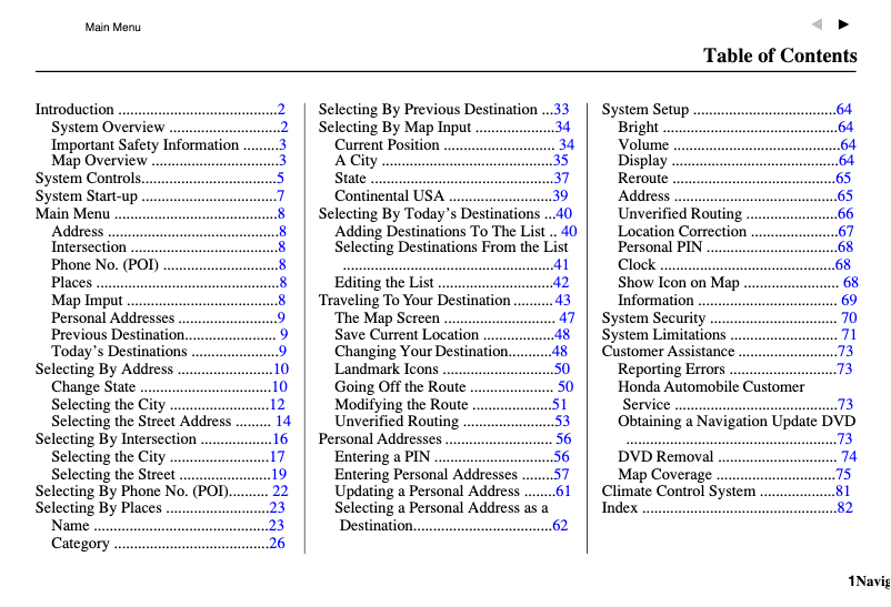 Page 1 de la notice Manuel utilisateur Honda Odyssey (2004)