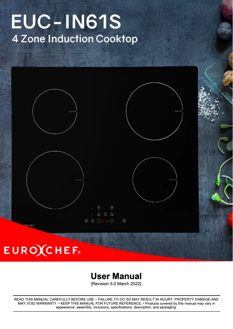 Page n°1 - Manuel utilisateur Eurochef EUC-IN61S