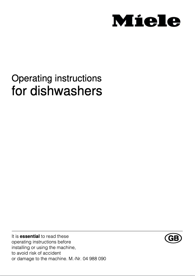 Página 1 del manual Manual de usuario Miele G 605