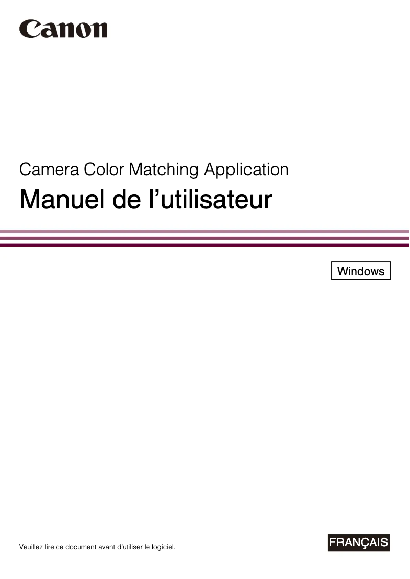 Page 1 de la notice Manuel utilisateur Canon CR-N700