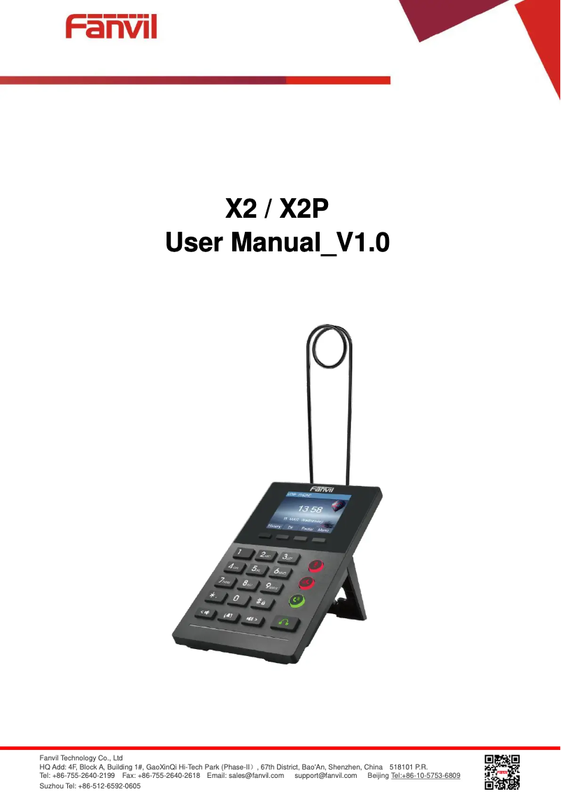 Imagen de la primera página del manual del dispositivo X2CP