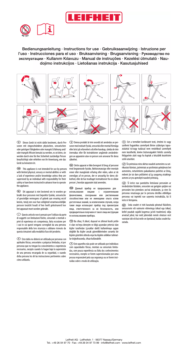 Page 1 of the manual User Manual Leifheit Air Board L