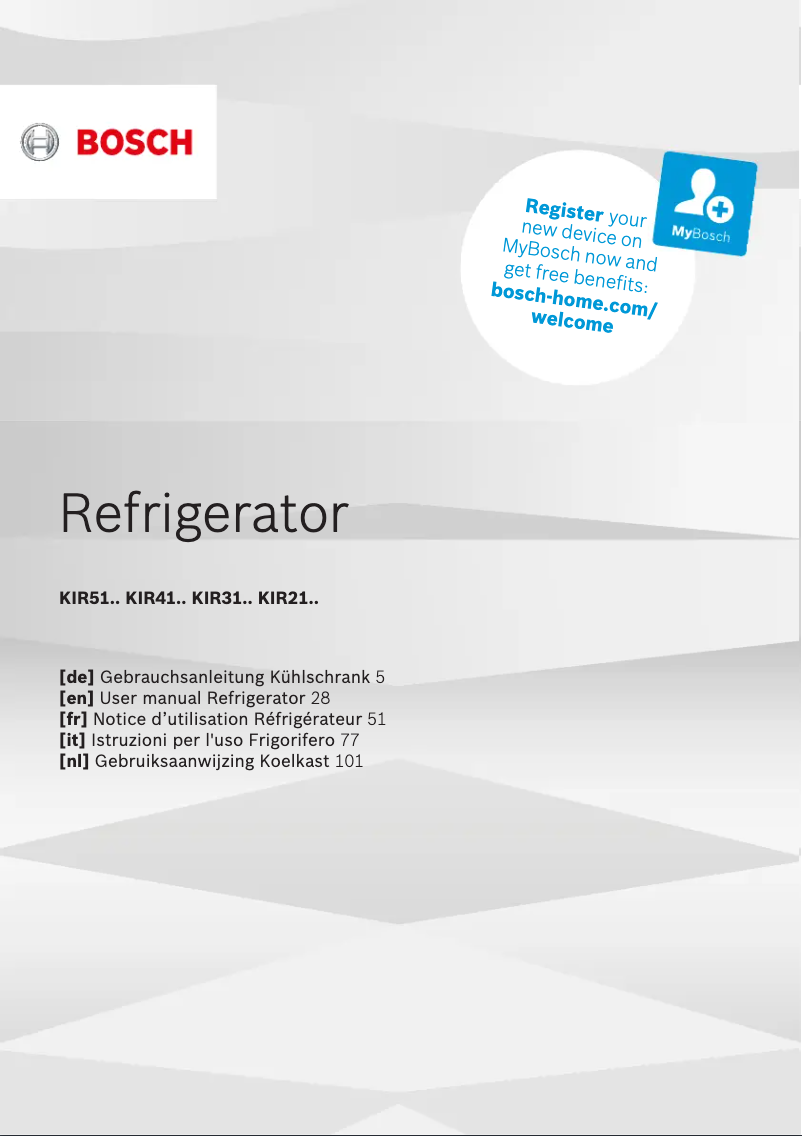 Page n°1 - Manuel utilisateur Bosch KIR51ADE0