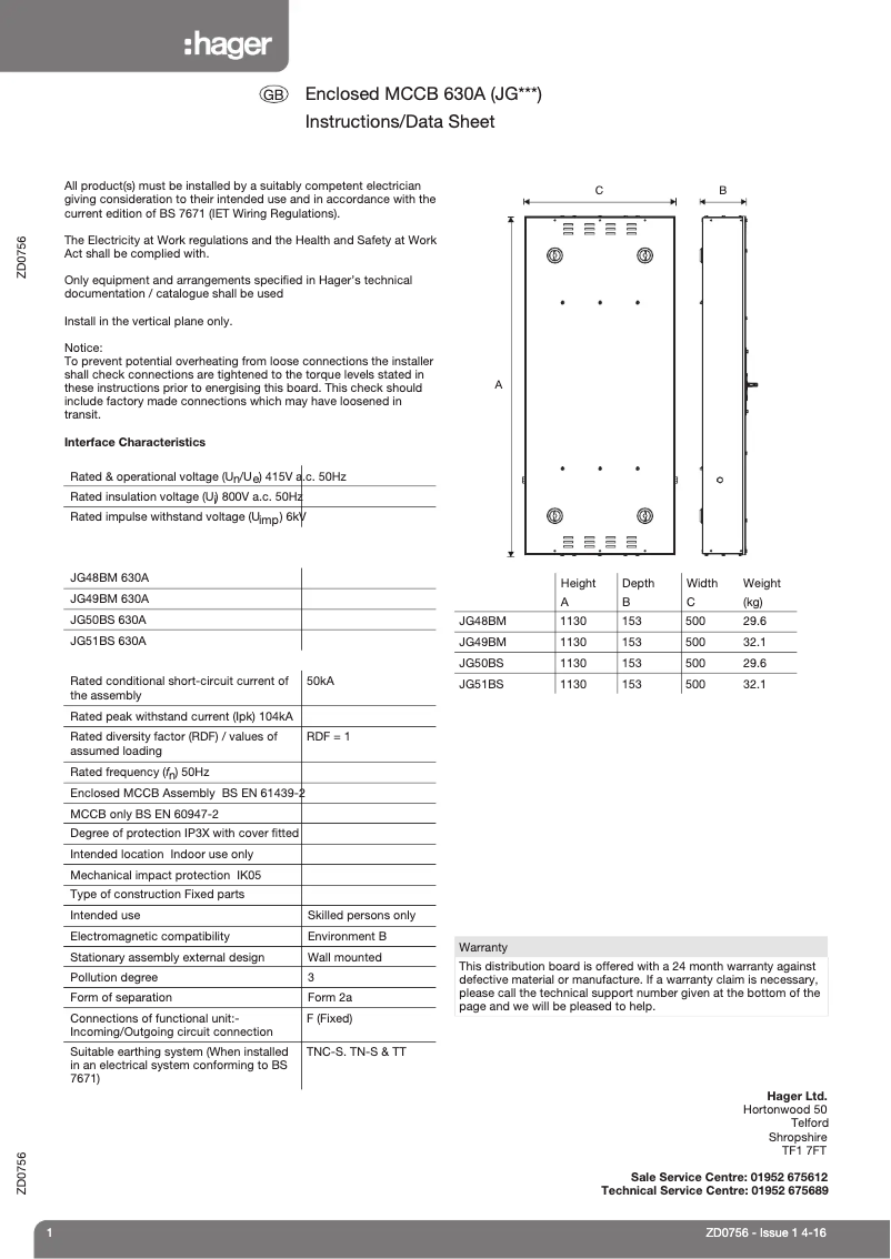 Page n°1 - Manuel utilisateur Hager JG49BM