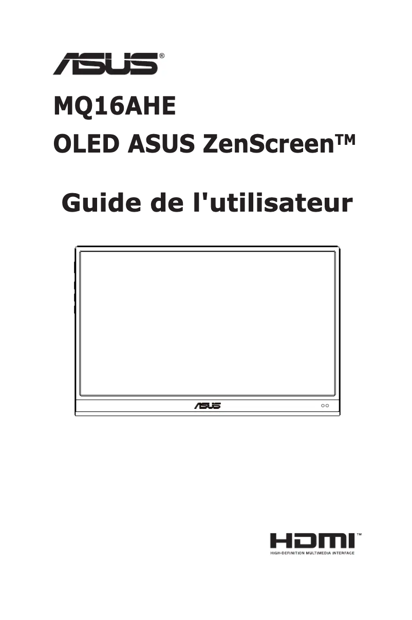 Image de la première page du manuel de l'appareil ZenScreen OLED MQ16AH