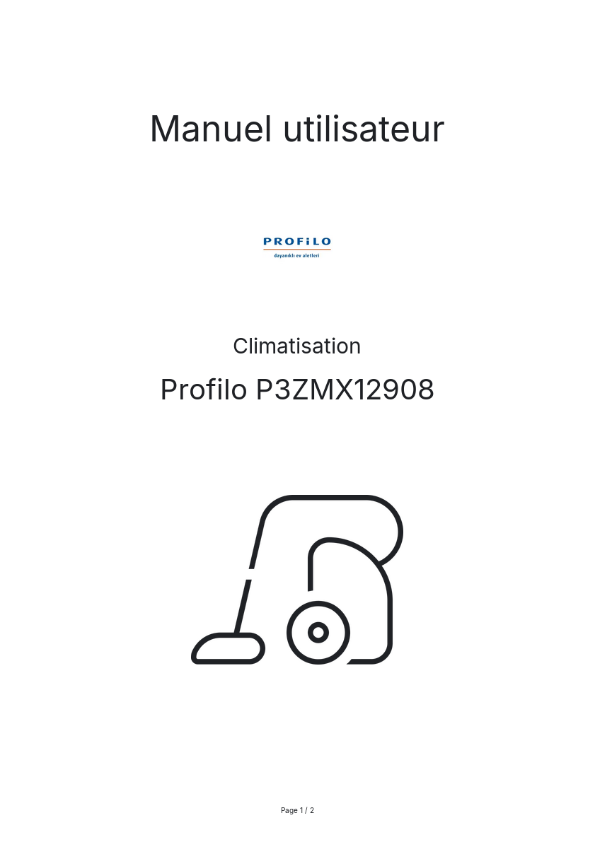 Page n°1 - Manuel utilisateur Profilo P3ZMX12908
