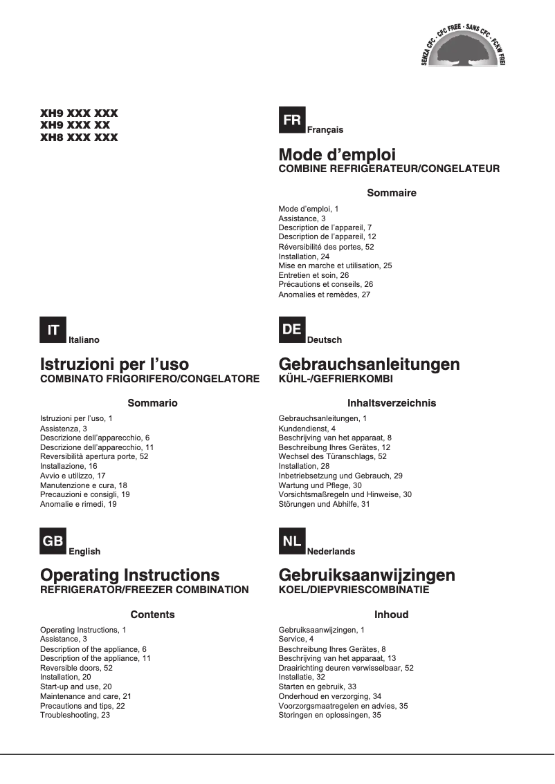 Page n°1 - Manuel utilisateur Hotpoint XH8 T2O XZH/1