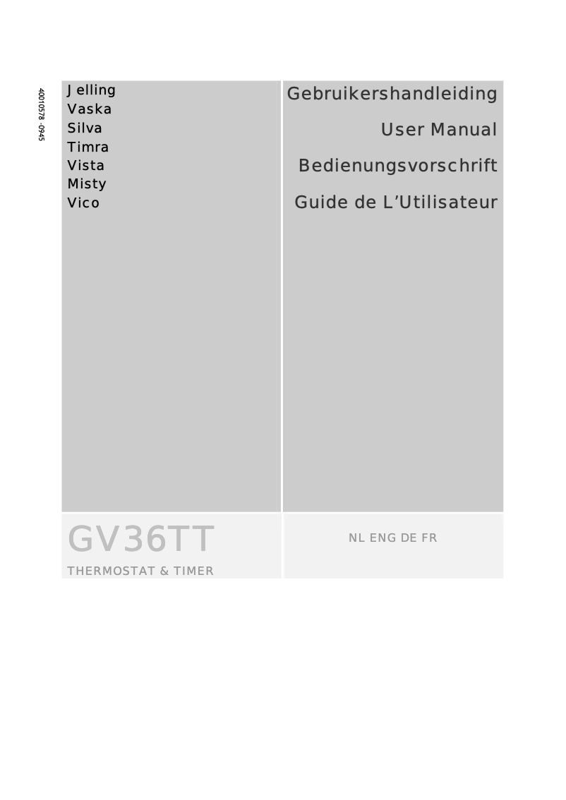 Page 1 de la notice Manuel utilisateur Faber GV36TT
