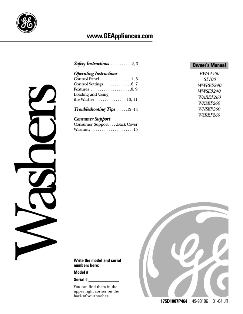 Image de la première page du manuel de l'appareil S5100DWW