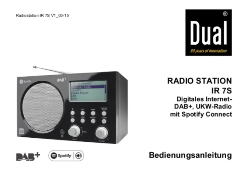 Page 1 de la notice Manuel utilisateur Dual IR 7S