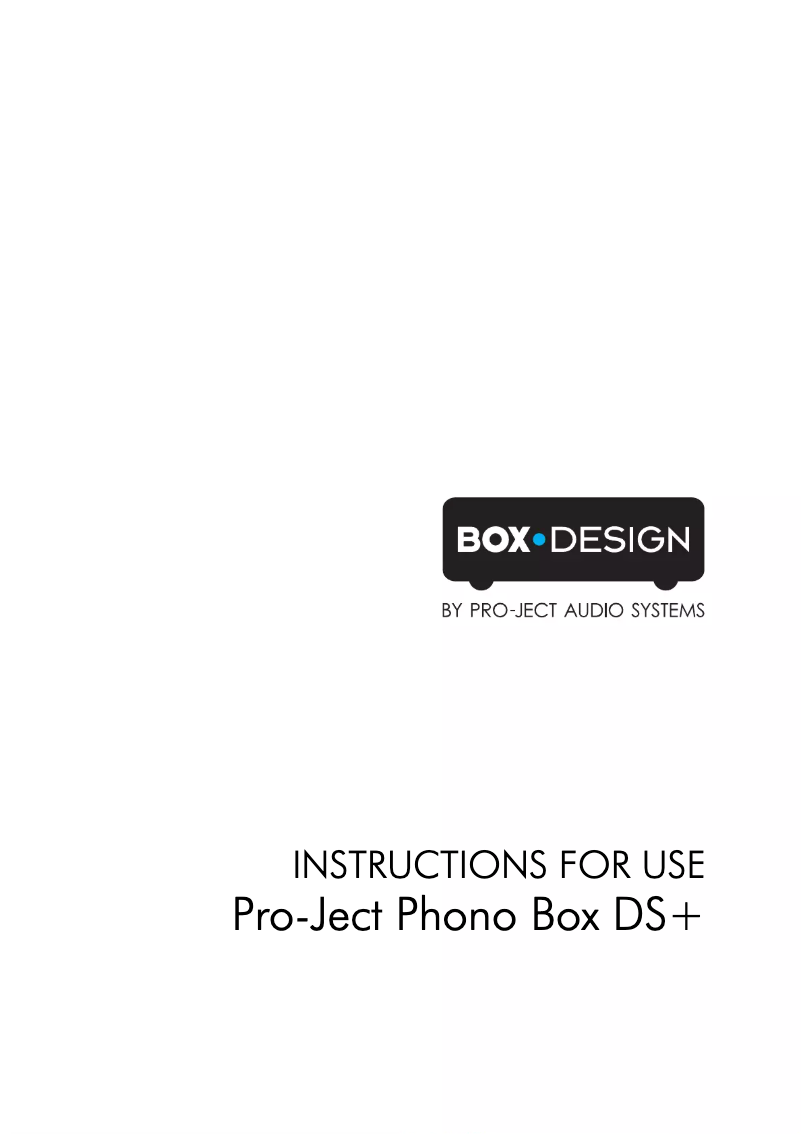 Página 1 del manual Manual de usuario Pro-Ject Phono Box DS+