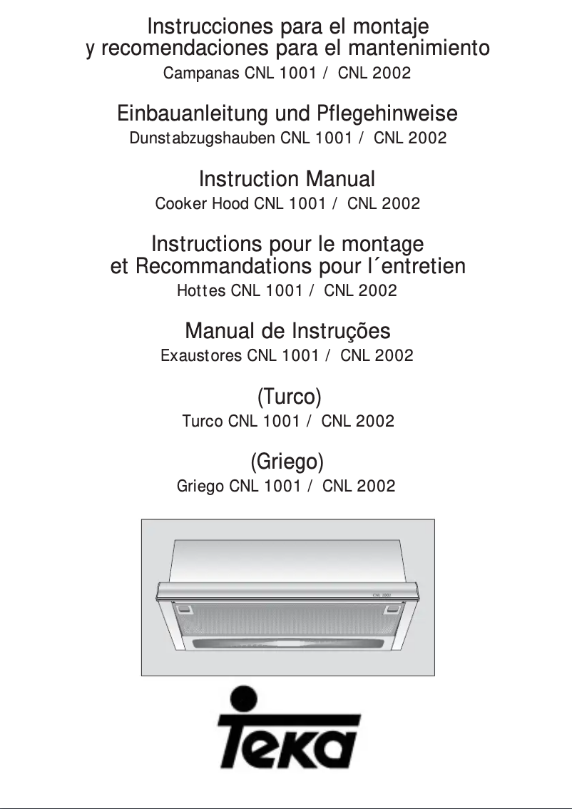 Page 1 de la notice Manuel utilisateur Teka CNL 2002