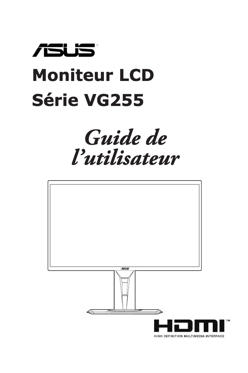 Page n°1 - Manuel utilisateur Asus VG255H